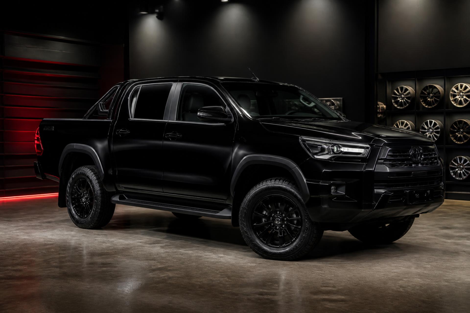 Modern black bakkie at EDF AutoFix fitment centre